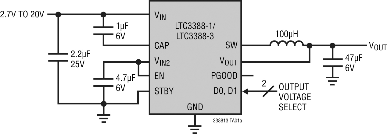 Figure 1 - LTC3388-1/-3 typical application schematic